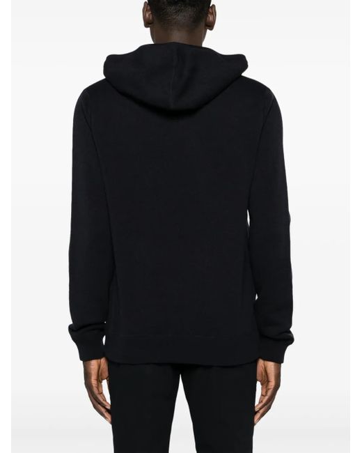 Dolce & Gabbana Blue Logo-Plaque Knitted Hoodie for men