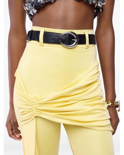 Rabanne Yellow Draped-Detail Trousers