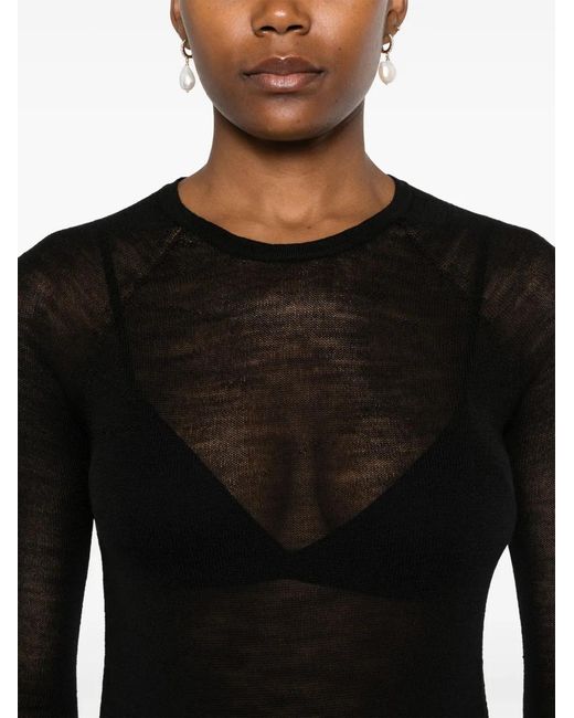 Roberto Collina Black Crew-Neck Sweater