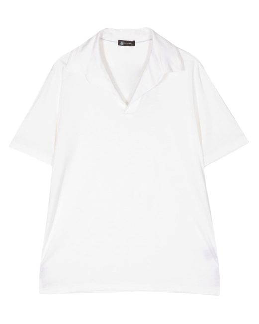 Colombo White Short-sleeve Straight-hem Polo Shirt for men