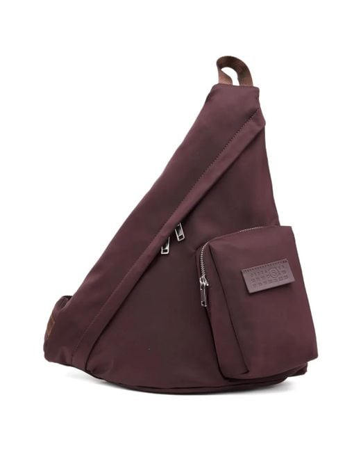 MM6 by Maison Margiela Purple Numeric-Patch Sling Bag