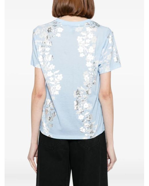 Camiseta con estampado brillante Cynthia Rowley de color Blue