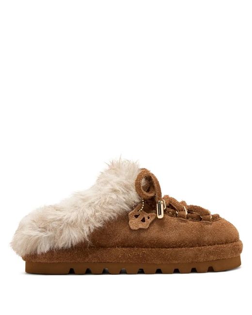 Naked Wolfe Brown Harlow Suede Slippers