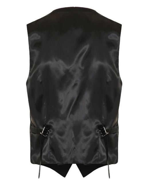 Alexander McQueen Black Contrast-Collar Button-Fastening Waistcoat for men