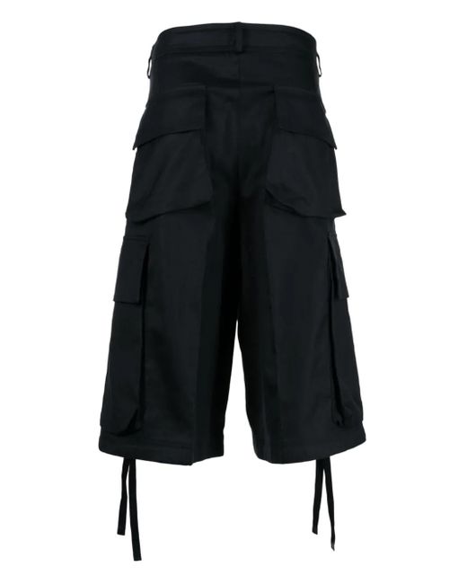 Moncler Black Drop-Crotch Shorts for men