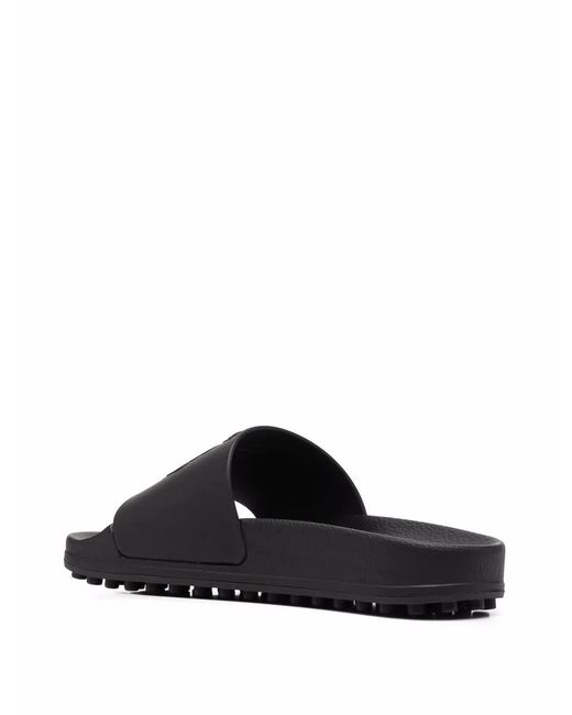 Tod's Black Logo-Embossed Slides