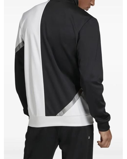 Adidas White Diagonal-Panel Track Jacket for men