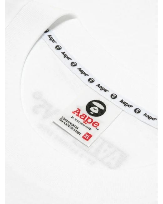 Aape By A Bathing Ape White Logo T-Shirt for men