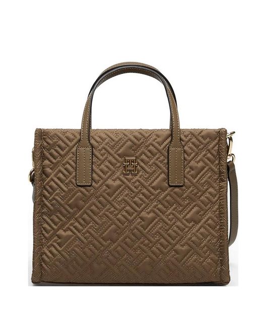Tommy Hilfiger Brown Mini City Monogram Tote Bag