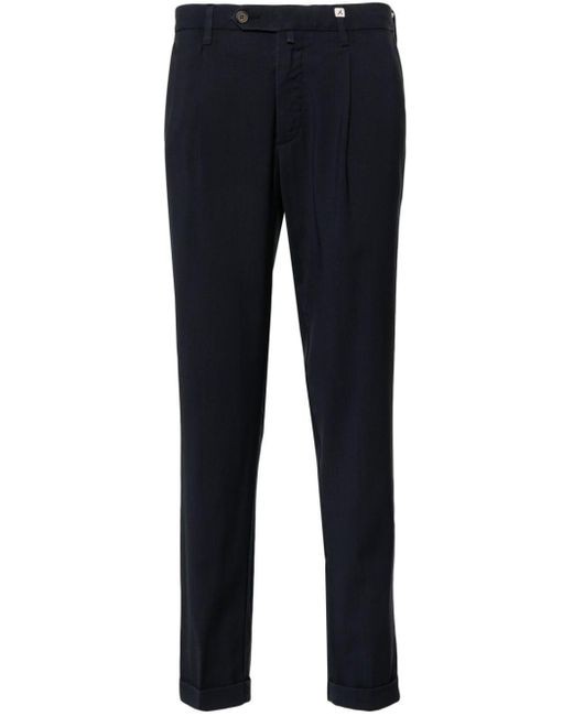 Myths Blue Tailored Tapered Trousers for men