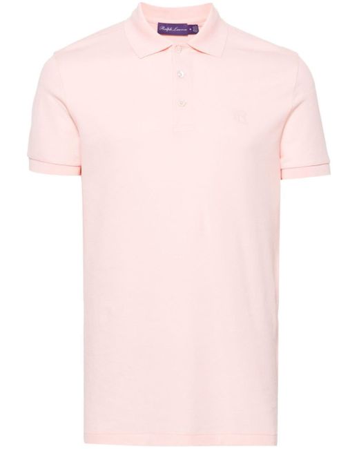 Ralph Lauren Purple Label Pink Logo-embroidered Cotton Polo Shirt for men