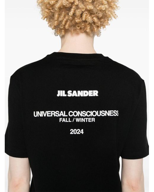 Camiseta con logo estampado Jil Sander de color Black