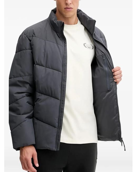 Hummel Gray Padded Zip-Up Jacket for men