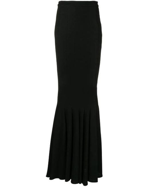 Zuhair Murad Black Stretch-Jersey Long Mermaid Skirt