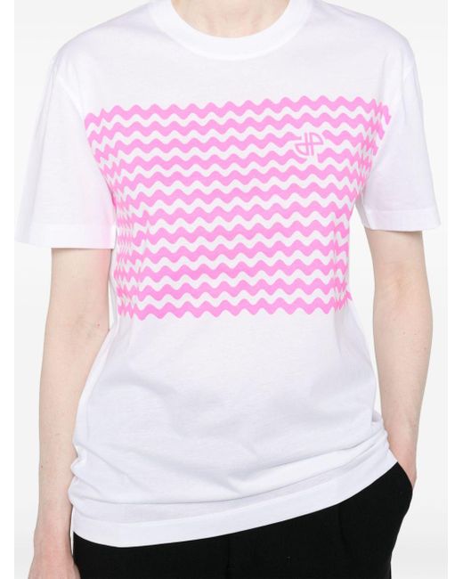 T-shirt Waves en coton Patou en coloris Pink