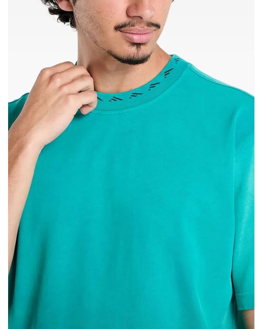 Adidas Blue Logo-Patch T-Shirt for men