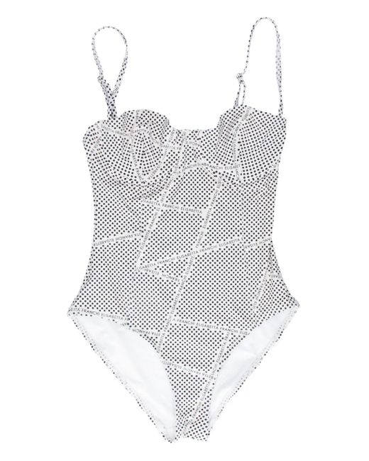 Elisabetta Franchi White Polka-Dot Swimsuit
