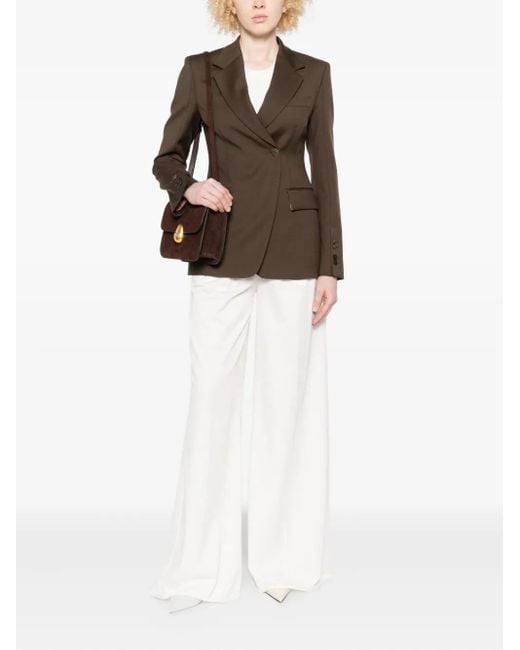 Dondup Brown Single-Button Notched-Lapels Blazer