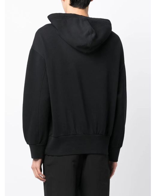 Neil Barrett Black Thunderbolt-Print Cotton Hoodie for men