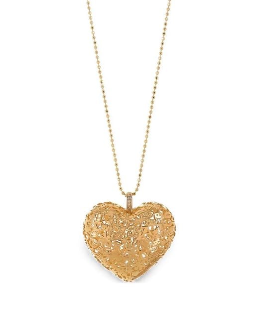 Sydney Evan Metallic Extra-Large Puffy Heart Icon Diamond Necklace