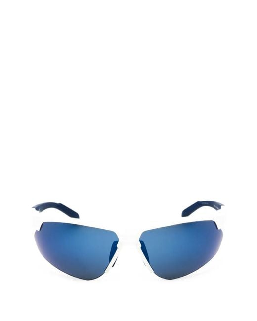 Adidas Blue Sp0042 Wraparound Sunglasses for men