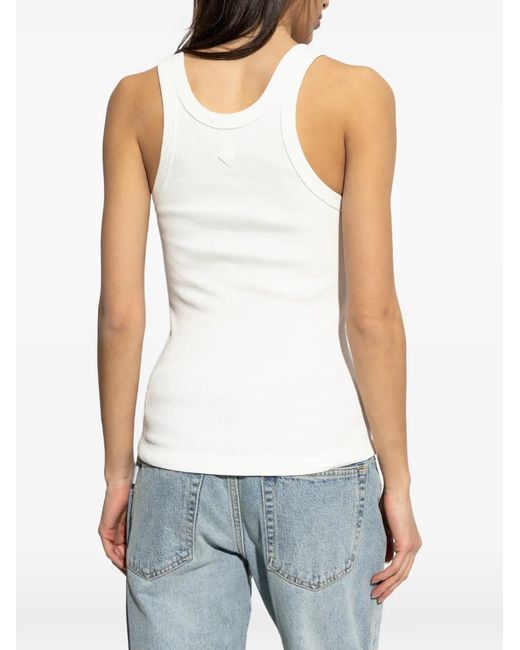 Haikure White Ribbed Tank Top