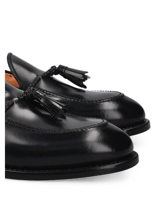Premiata Black Mocassins À Glands Et Détail Tressé for men