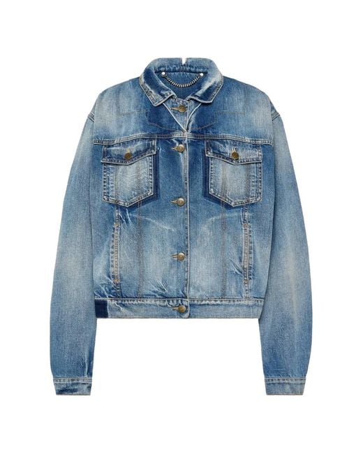 Maison Margiela Blue Foldable-Collar Denim Jacket