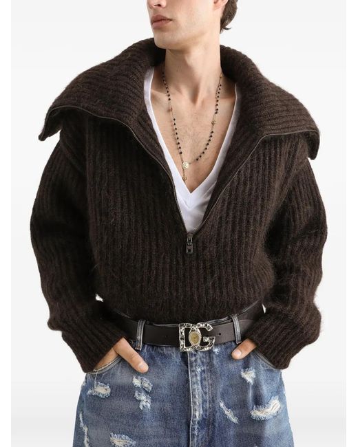 Dolce & Gabbana Black Wool Blend Pullover for men