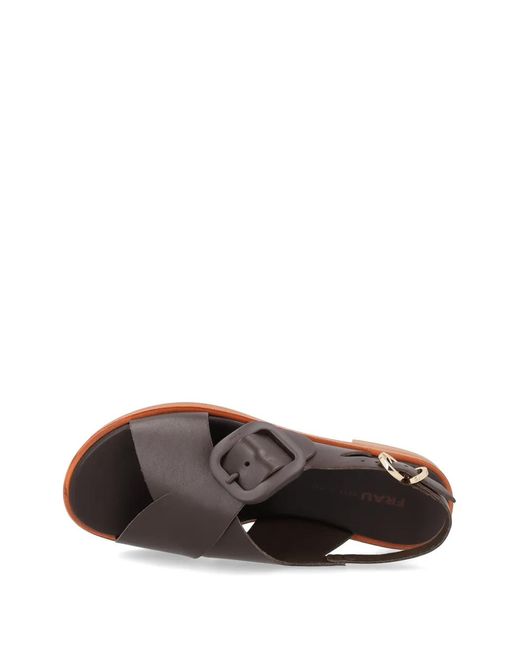 Frau Brown Crossover-Strap Buckled Sandals