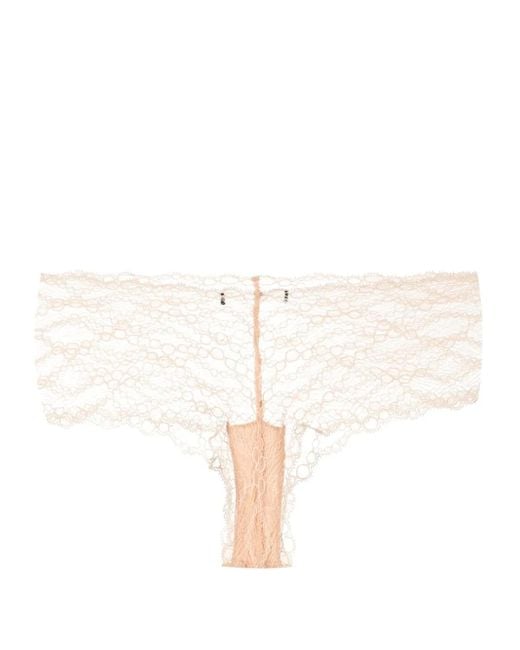 Kiki de Montparnasse White Mid-Rise Lace Briefs