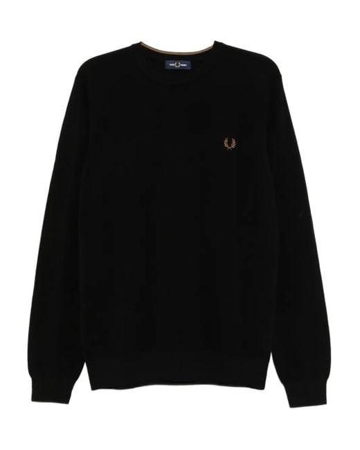 Fred Perry Black Piqué-Stitched Top for men
