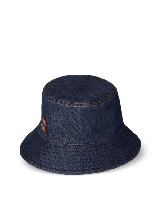 Miu Miu Blue Denim Bucket Hat