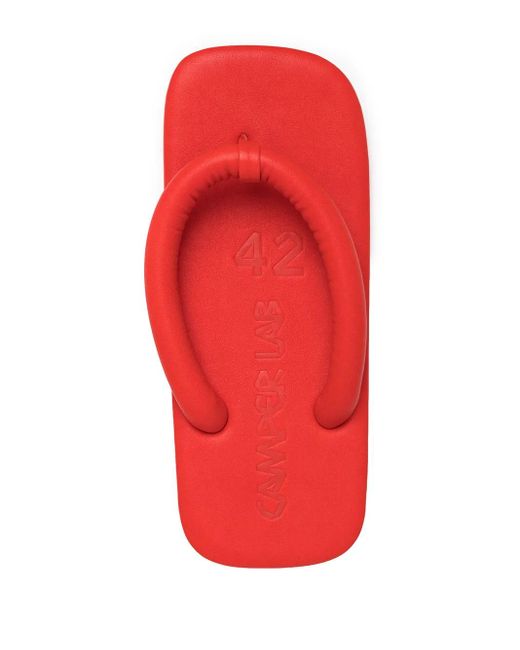 CAMPERLAB Red Hastalavista Leather Flip Flops for men