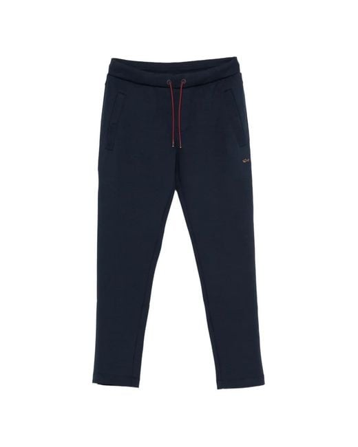 Paul & Shark Blue Drawstring-Waistband Track Pants for men