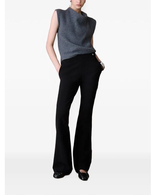 Liu Jo Blue Ribbed Wool Top