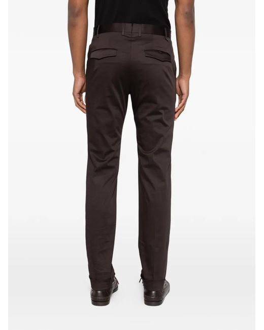 PT Torino Black Cuffed Trousers for men