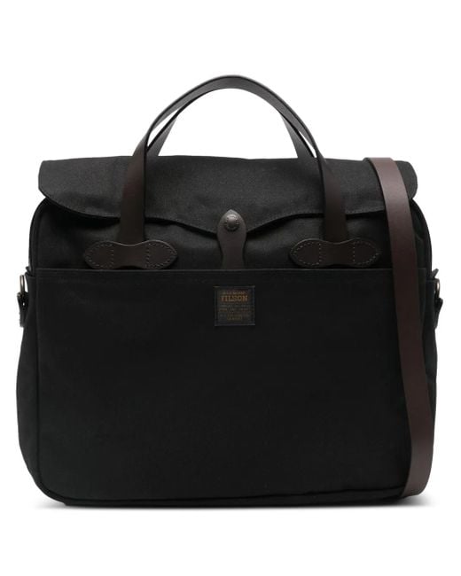 Filson Black Logo Patch Briefcase for men