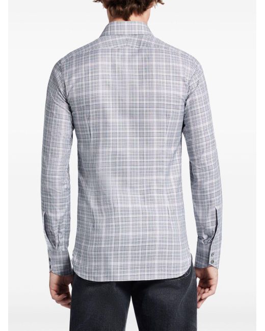 Tom Ford Blue Checked Cotton Shirt for men