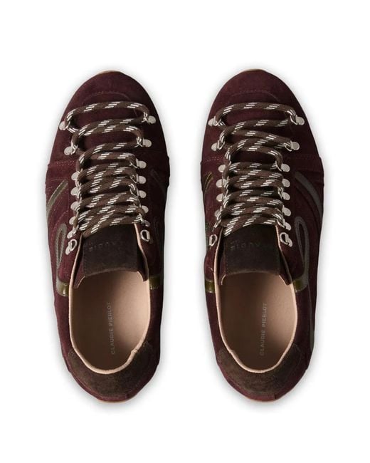 Claudie Pierlot Brown Burgundy Suede Swing Trainers