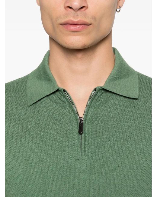 Bompard Green Zipped Polo Shirt for men