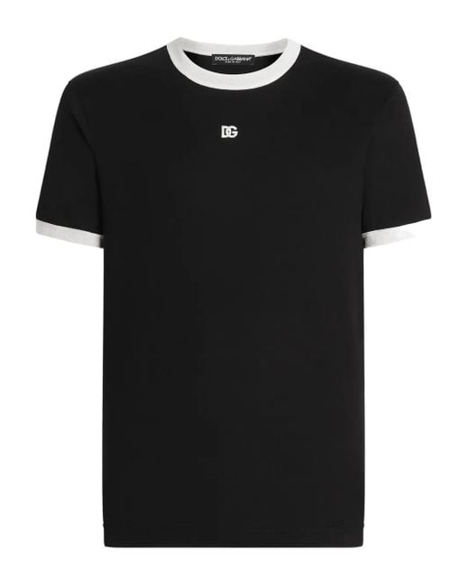 Dolce & Gabbana T-Shirt Met Geborduurd Logo in het Black voor heren
