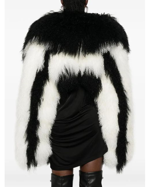 The Attico Black Veste En Peau Lainée