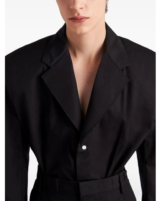 Prada Black Single-Breasted Cotton Blazer for men