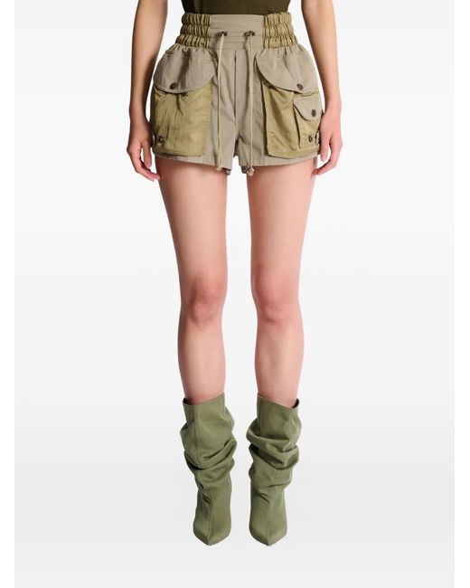 Balmain Natural Cargo Shorts With Elastic Waist