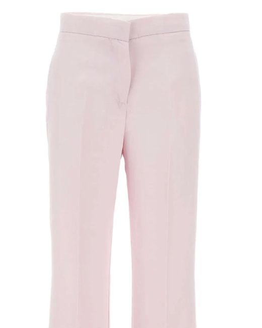 Kaos Pink Linen-Blend Trousers