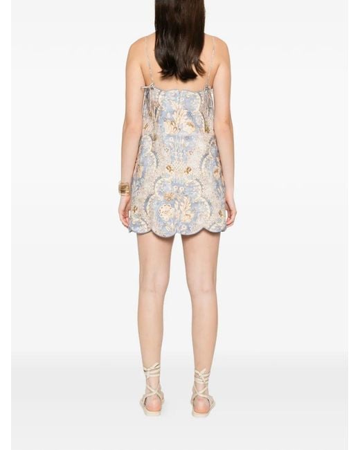 Zimmermann White Daylight Scallop Mini Dress