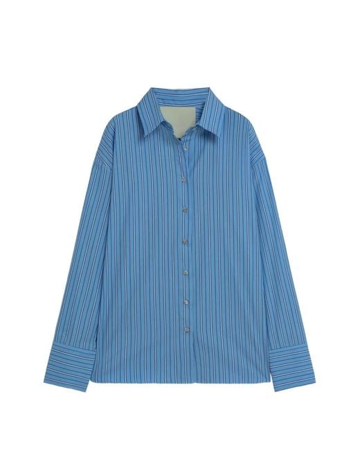 A PAPER KID Blue Striped Button Shirt
