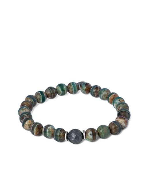 Bracciale Con Perline Lhasa Graffiato di Tateossian in Green da Uomo
