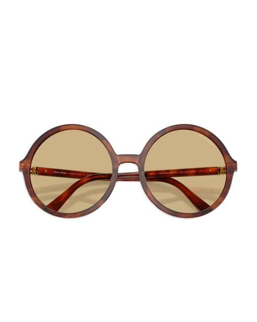 Miu Miu Natural Round-Frame Sunglasses